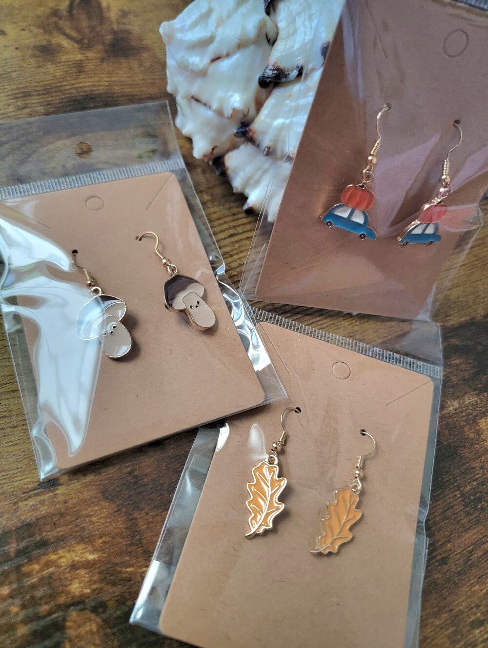 3pcs Fall Earrings Autumn Leaf and Novelty Drop Earrings
